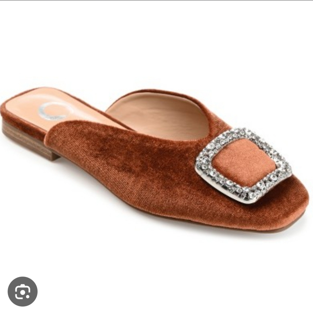 Journee Collection Women's Tan Mules with Sparkling Buckle